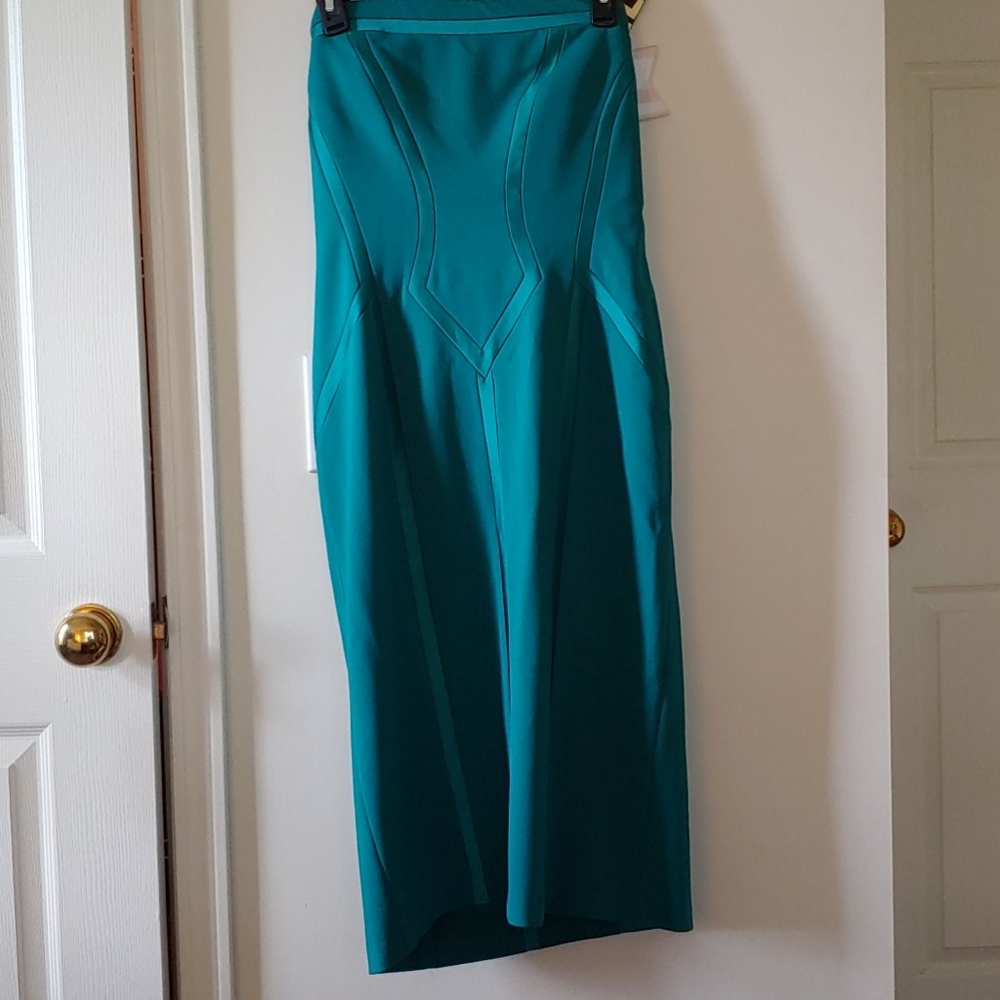Teal Green Strapless Dress